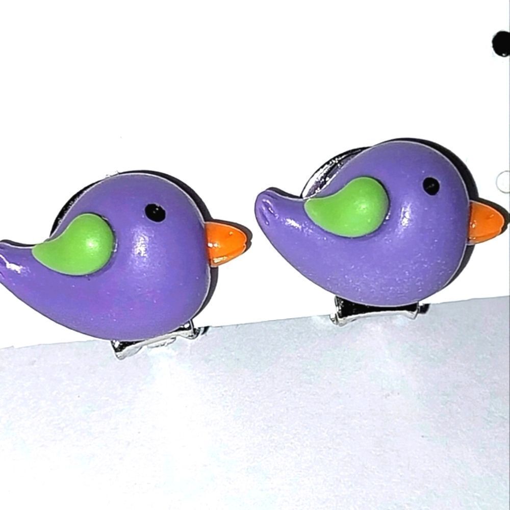 Beautiful girls bird clip-on earrings for kids
